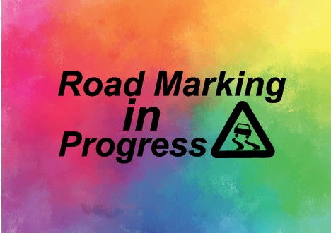 Road marking in progress